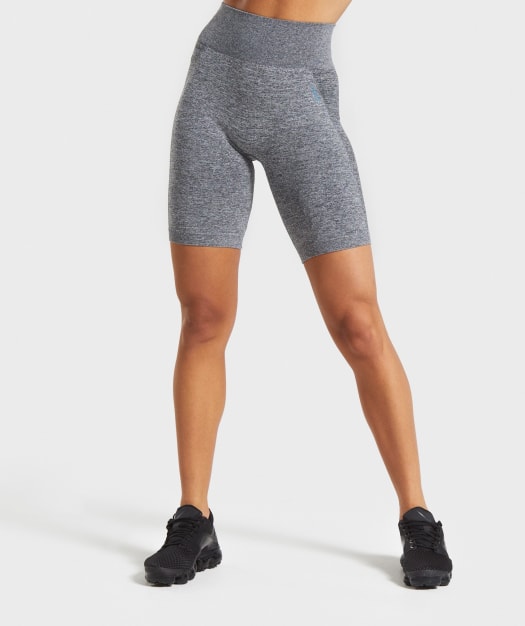Gymshark Flex Cycling Shorts - Charcoal Marl/Teal