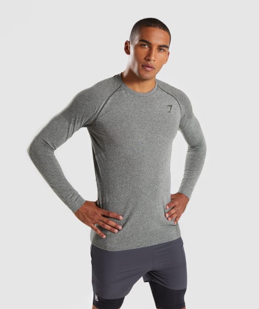 Gymshark Define Seamless Long Sleeve T-Shirt - Woodland Green Marl
