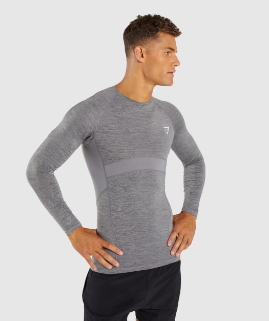Gymshark Element+ Baselayer Long Sleeve Top - Smokey Grey Marl