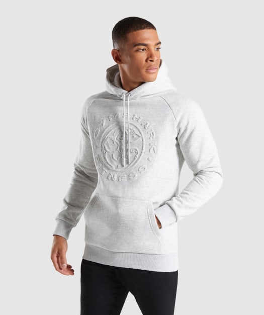 Gymshark Legacy Debossed Hoodie- Wolf Grey Marl