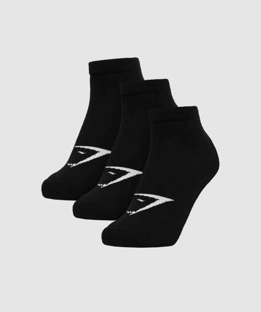 Gymshark Mens Trainer Socks (3pk) - Black