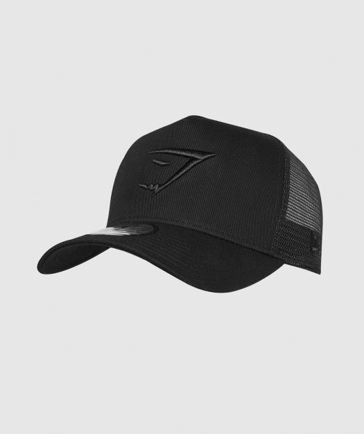 Gymshark New Era Mesh Trucker - Black/Black