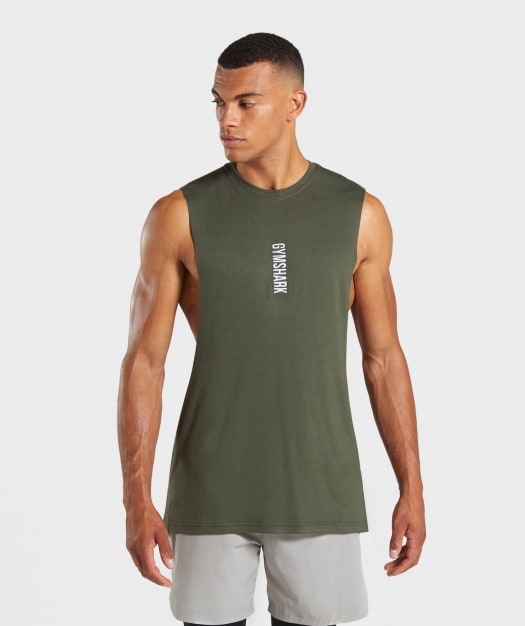 Gymshark Shadow Drop Armhole Tank - Dark Green