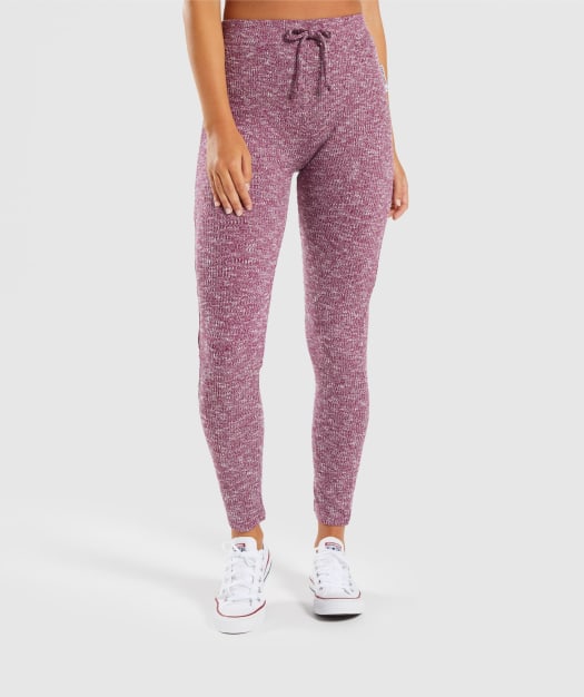 Gymshark Slounge Leggings - Deep Plum Marl