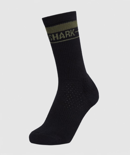 Gymshark Unisex Front Stripe Crew Socks (1pk) - Black/Khaki