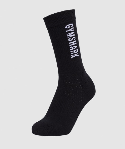 Gymshark Unisex Crew Socks (1pk) - Black/White