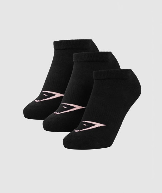 Gymshark Womens Ladies Trainer Socks (3pk) - Black