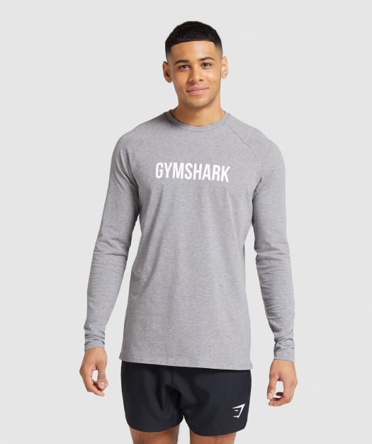 Gymshark Apollo Long Sleeve T-Shirt - Light Grey Image A