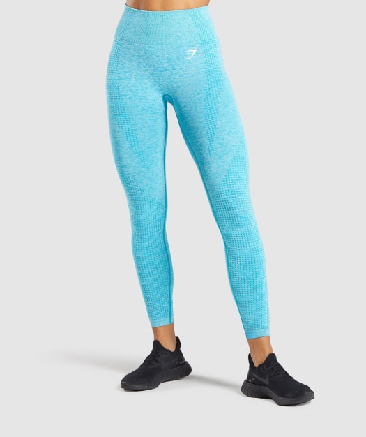 Gymshark Vital Seamless Leggings - Blue Marl Image A