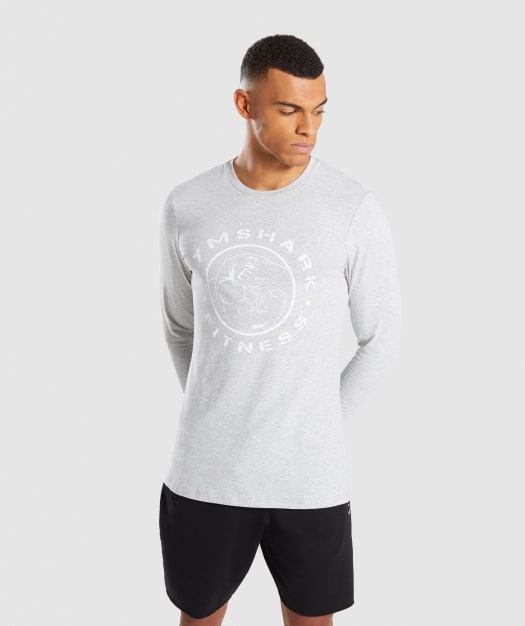 Gymshark Legacy Long Sleeve T-Shirt - Wolf Grey Marl