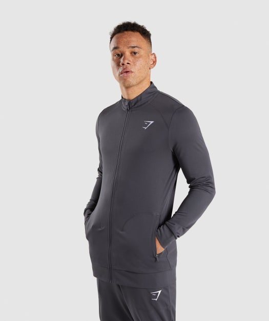 Gymshark Flatlock Track Top - Charcoal