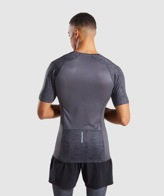 Gymshark Hybrid Baselayer Top - Charcoal Marl