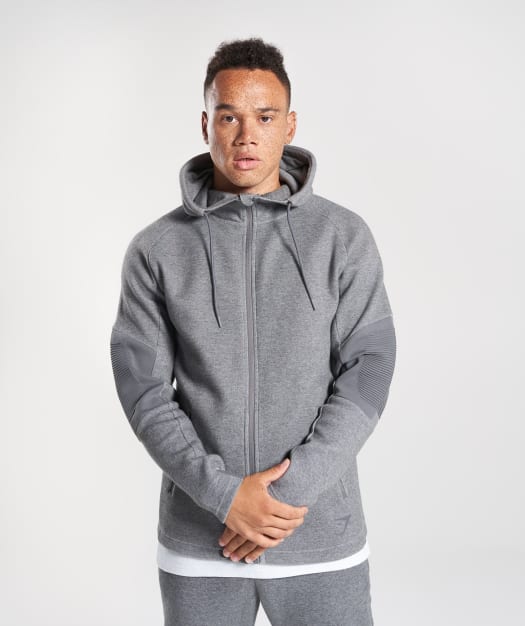 Gymshark Ozone Zip Up Hoodie - Charcoal Marl