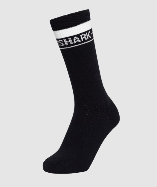 Gymshark Unisex Front Stripe Crew Socks (1pk) - Black/White