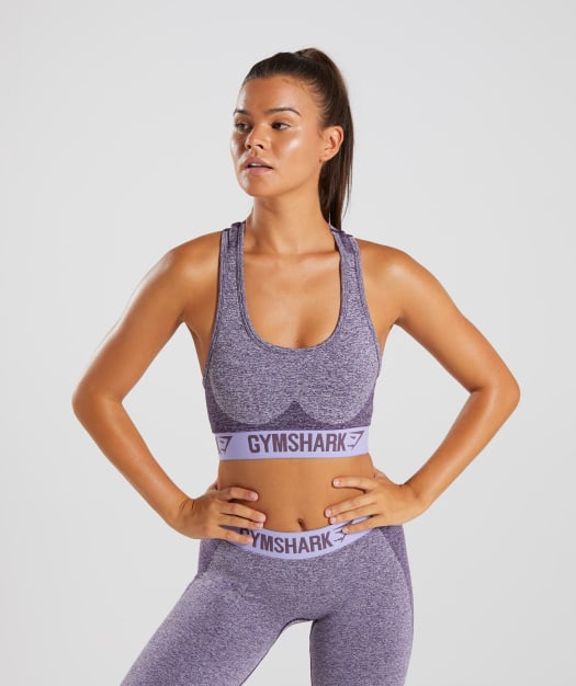 Gymshark Flex Sports Bra - Rich Purple/Pastel Marl
