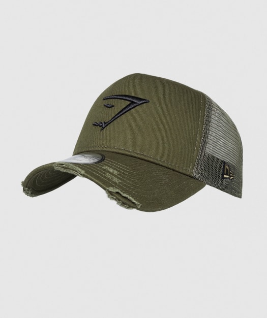 Gymshark New Era Distressed Trucker - Green