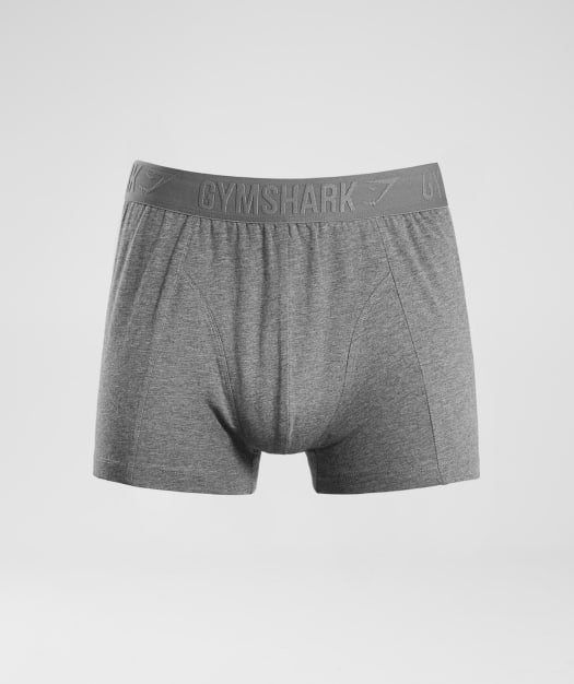Gymshark Debossed Logo Trunks 2pk - Charcoal Marl