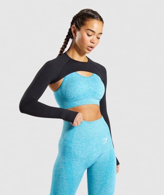 Gymshark Vital Seamless Shrug - Black Marl