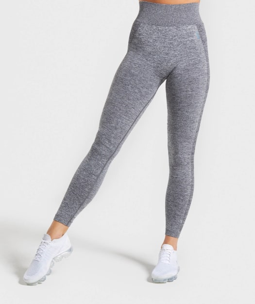 Gymshark Flex High Waisted Leggings - Charcoal Marl/Teal