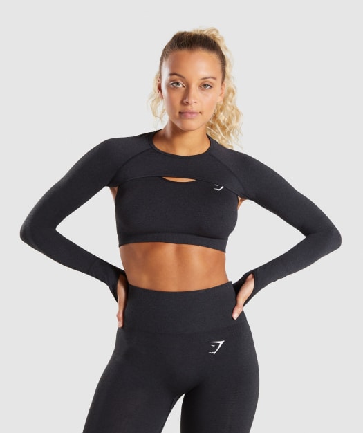 Gymshark Vital Seamless Shrug - Black Marl