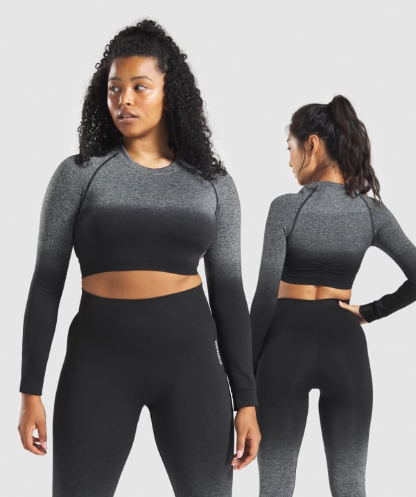 long sleeve athletic crop top