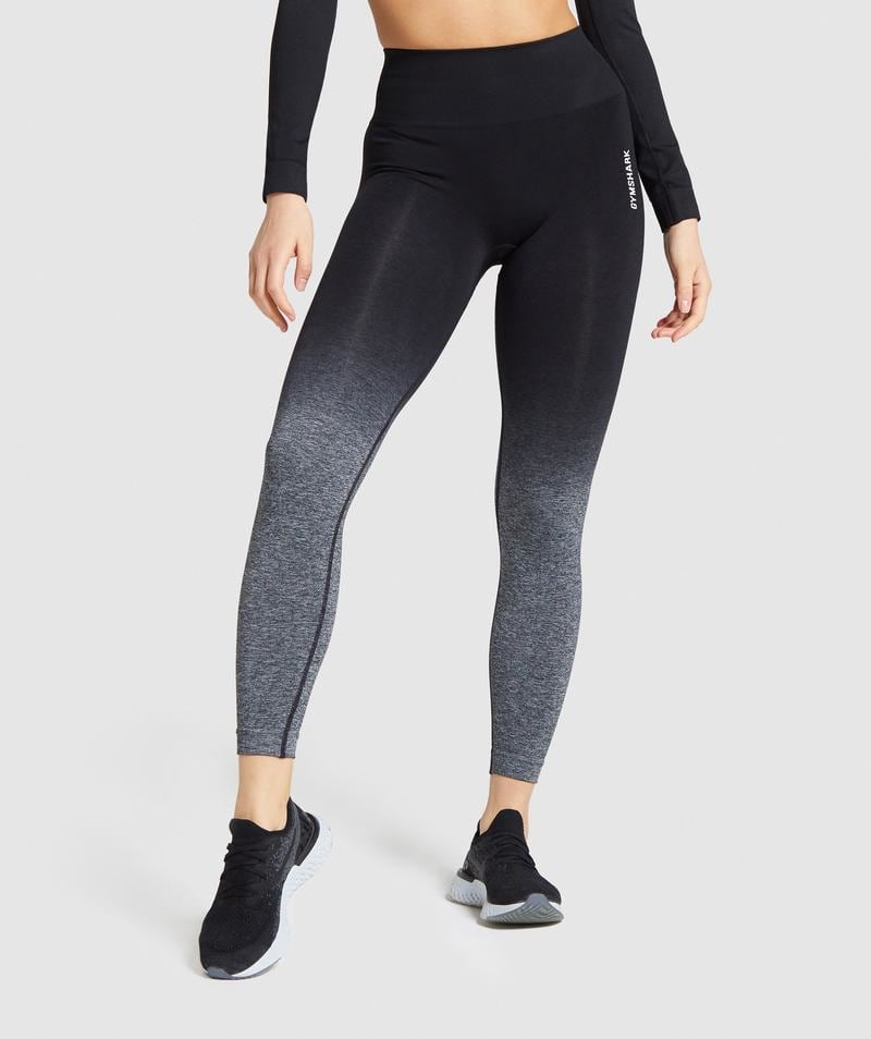 Gymshark Adapt Ombre Seamless Leggings - Black/Black Marl 