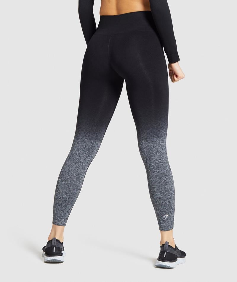 Gymshark Adapt Ombre Seamless Leggings - Black/Black Marl 